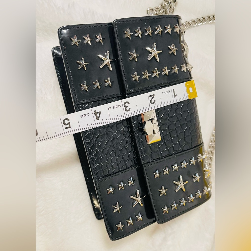 Jimmy Choo Authentic mini Black Star-Studded Leather Chain Bag - Picture 4 of 12